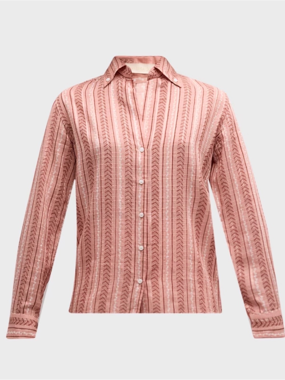 Vanessa Bruno Pink Printed Button Front Blouse 55% Viscose Cotton FR 36 US 4 - Picture 3 of 9